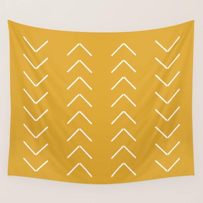 Mudcloth II (Mustard Yellow) Wall Tapestry Gallery Image 4