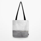 Cloudy Horizon II - Light & Dark Gray with Gold Charcoal Grey Abstract Painting, Modern Wall Art, Tote Bag Gallery Image 2