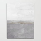 Cloudy Horizon II - Light & Dark Gray with Gold Charcoal Grey Abstract Painting, Modern Wall Art, Notebook Gallery Image 4