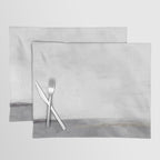 Cloudy Horizon II - Light & Dark Gray with Gold Charcoal Grey Abstract Painting, Modern Wall Art, Placemat Gallery Image 1
