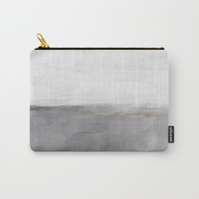 Cloudy Horizon II - Light & Dark Gray with Gold Charcoal Grey Abstract Painting, Modern Wall Art, Carry All Pouch Gallery Image 1