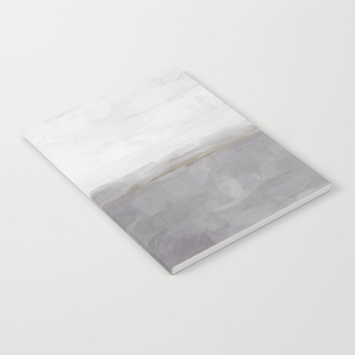 Cloudy Horizon II - Light & Dark Gray with Gold Charcoal Grey Abstract Painting, Modern Wall Art, Notebook Gallery Image 2