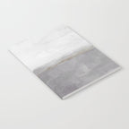 Cloudy Horizon II - Light & Dark Gray with Gold Charcoal Grey Abstract Painting, Modern Wall Art, Notebook Gallery Image 2