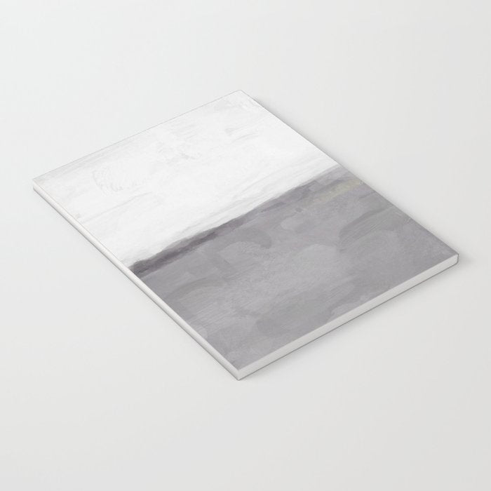 Cloudy Horizon II - Light & Dark Gray with Gold Charcoal Grey Abstract Painting, Modern Wall Art, Notebook Gallery Image 3