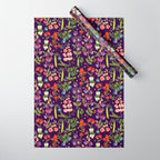 Beautiful Pea Flowers and Peas - dark Wrapping Paper Gallery Image 1
