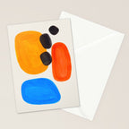 Minimalist Modern Mid Century Colorful Abstract Shapes Primary Colors Yellow Orange Blue Bubbles Stationery Card Gallery Image 2