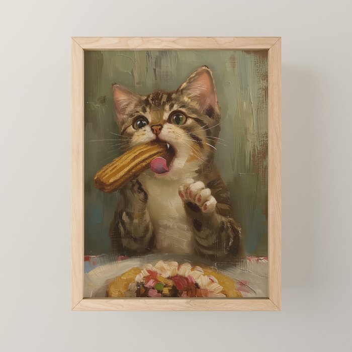 Churro Cat Mini Art Print Gallery Image 1