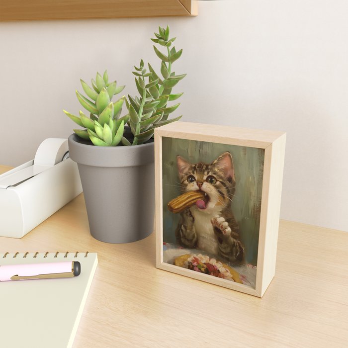 Churro Cat Mini Art Print Gallery Image 2