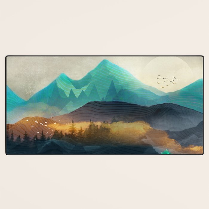 Green Wild Mountainside Desk Mat Gallery Image 3
