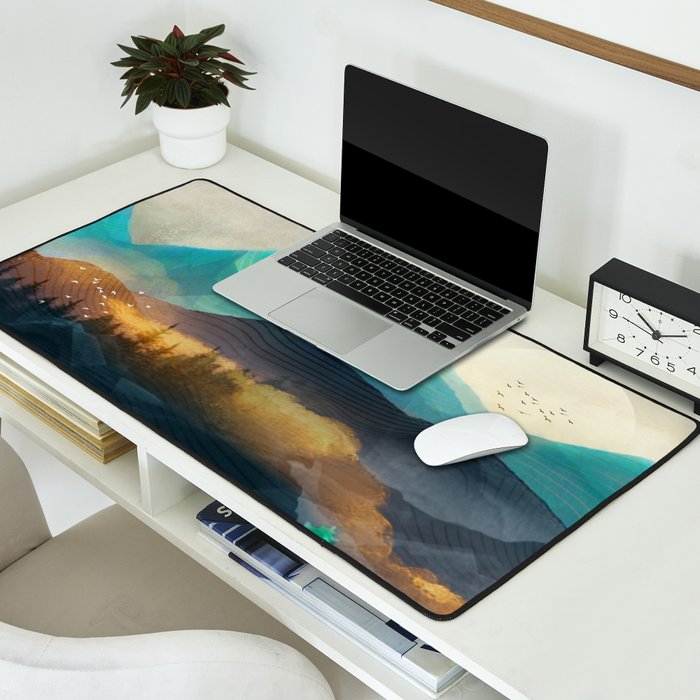 Green Wild Mountainside Desk Mat Gallery Image 2