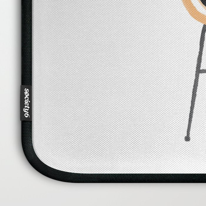 Lazy cat 2 enjoying coffee on rattan chair  Laptop Sleeve Gallery Image 3