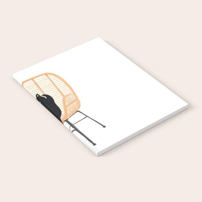 Lazy cat 2 enjoying coffee on rattan chair  Notebook Gallery Image 2