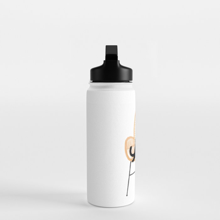 Lazy cat 2 enjoying coffee on rattan chair  Water Bottle Gallery Image 3