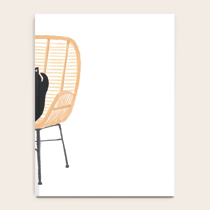 Lazy cat 2 enjoying coffee on rattan chair  Notebook Gallery Image 4