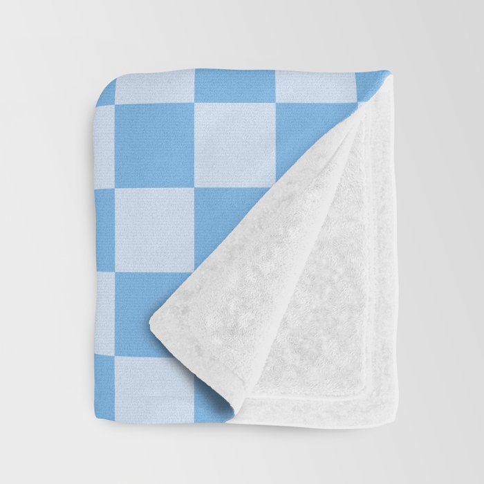 Light Blue Checks Throw Blanket Gallery Image 3