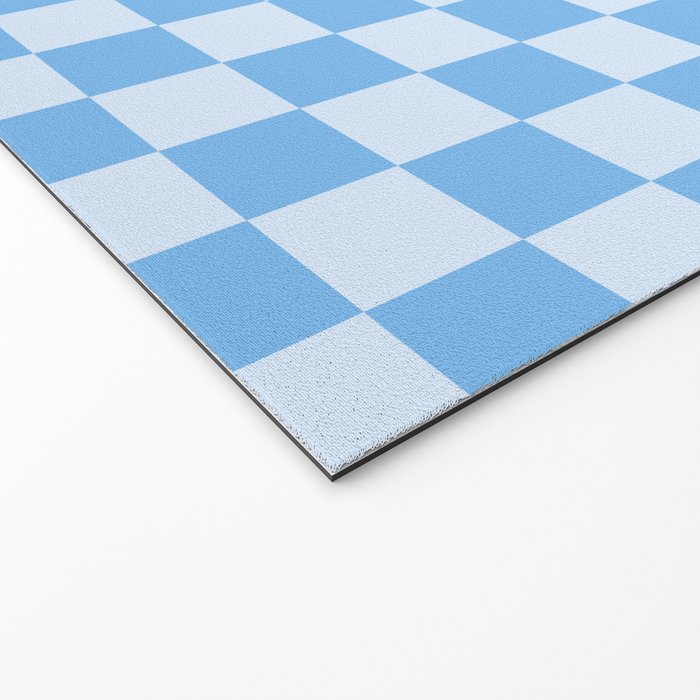 Light Blue Checks Welcome Mat Gallery Image 2