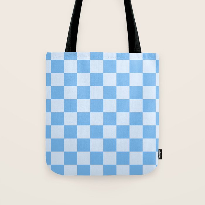 Light Blue Checks Tote Bag Gallery Image 1
