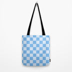 Light Blue Checks Tote Bag Gallery Image 2