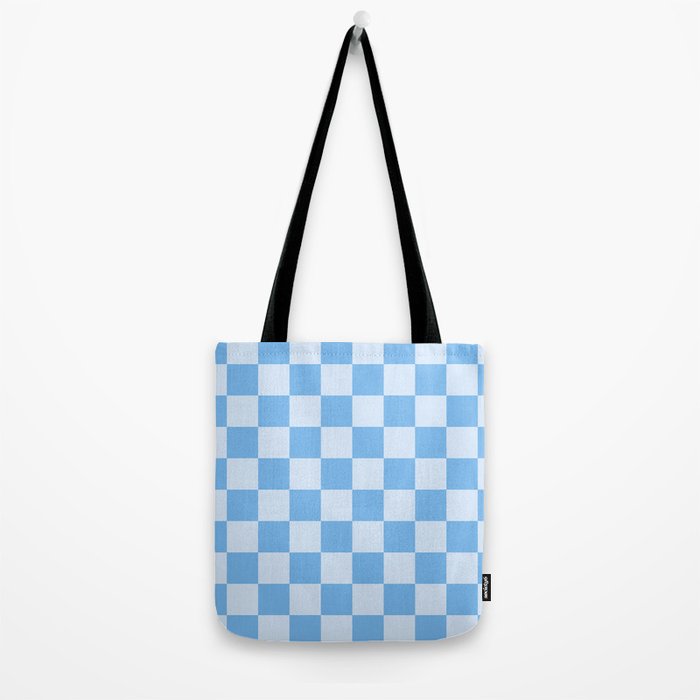Light Blue Checks Tote Bag Gallery Image 2