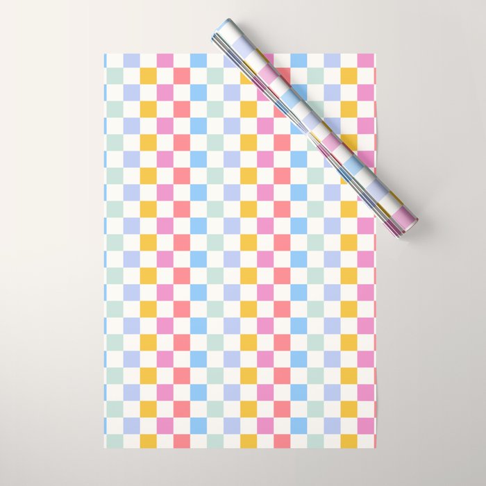 Check mate - rainbow Wrapping Paper Gallery Image 1