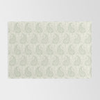 Block Print Paisley - sage and light taupe Rug Gallery Image 2