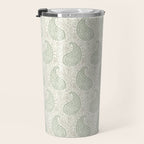Block Print Paisley - sage and light taupe Travel Mug Gallery Image 3