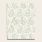 Block Print Paisley - sage and light taupe Notebook Gallery Image 4