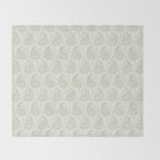 Block Print Paisley - sage and light taupe Throw Blanket Gallery Image 2