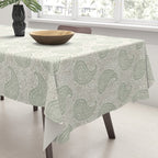 Block Print Paisley - sage and light taupe Tablecloth Gallery Image 3