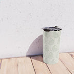 Block Print Paisley - sage and light taupe Travel Mug Gallery Image 4