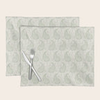 Block Print Paisley - sage and light taupe Placemat Gallery Image 1