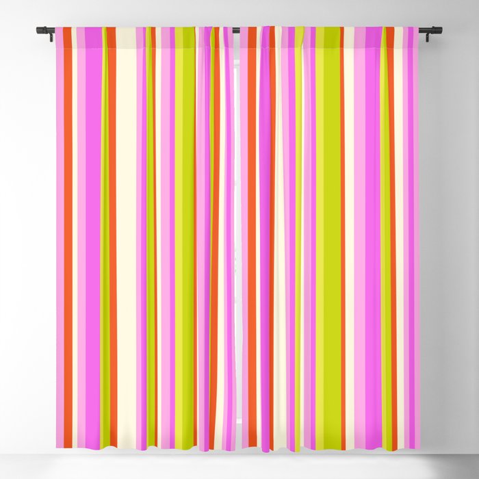 Classic Stripes XVIII - Y2K Pink and Green Window Curtain Gallery Image 1