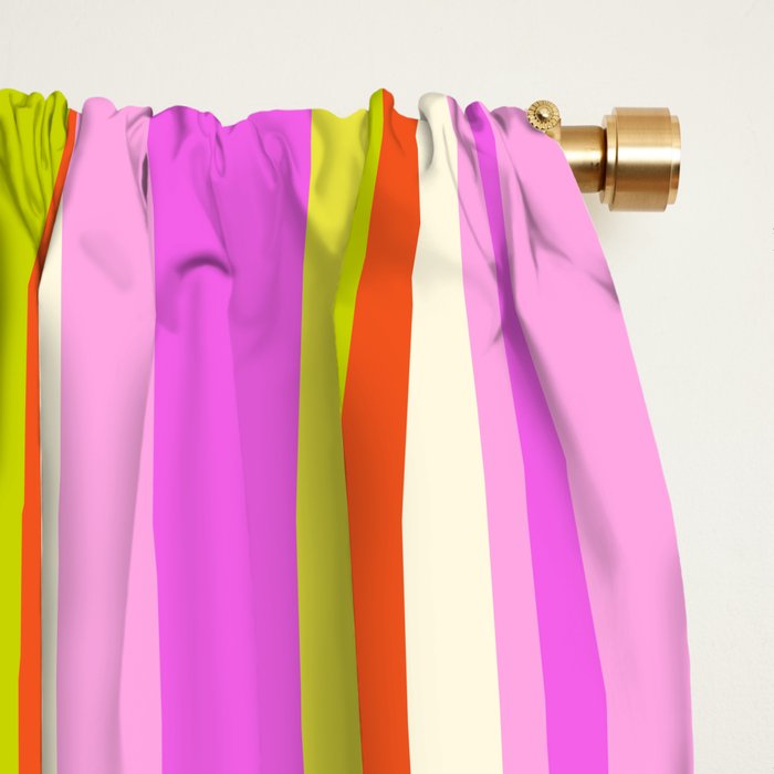 Classic Stripes XVIII - Y2K Pink and Green Window Curtain Gallery Image 2