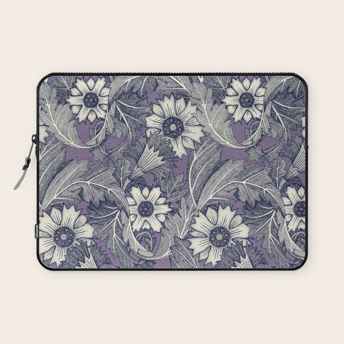 acanthus navy blue violet Laptop Sleeve Gallery Image 1