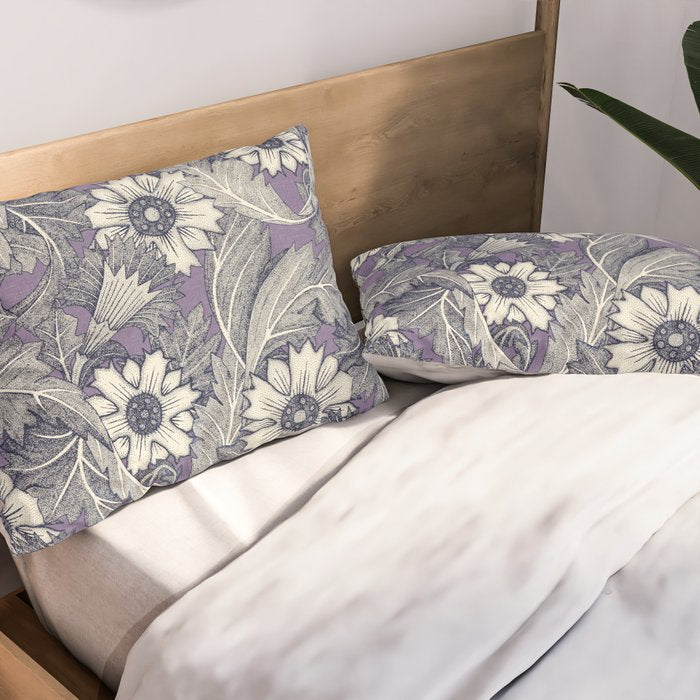 acanthus navy blue violet Pillow Sham Gallery Image 2