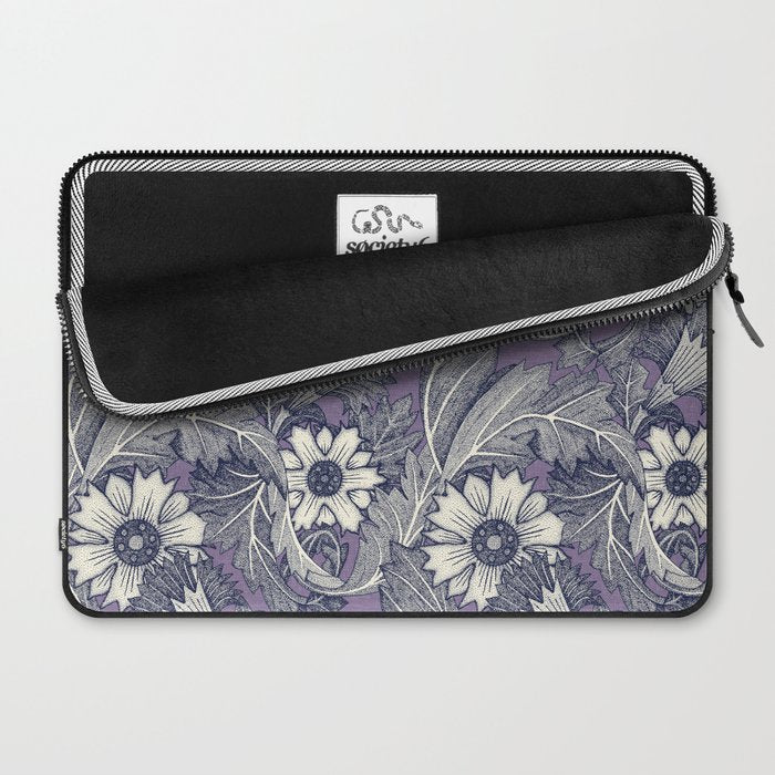 acanthus navy blue violet Laptop Sleeve Gallery Image 2