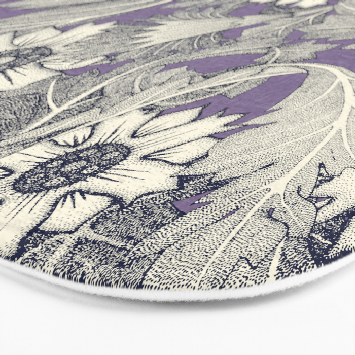 acanthus navy blue violet Bath Mat Gallery Image 3