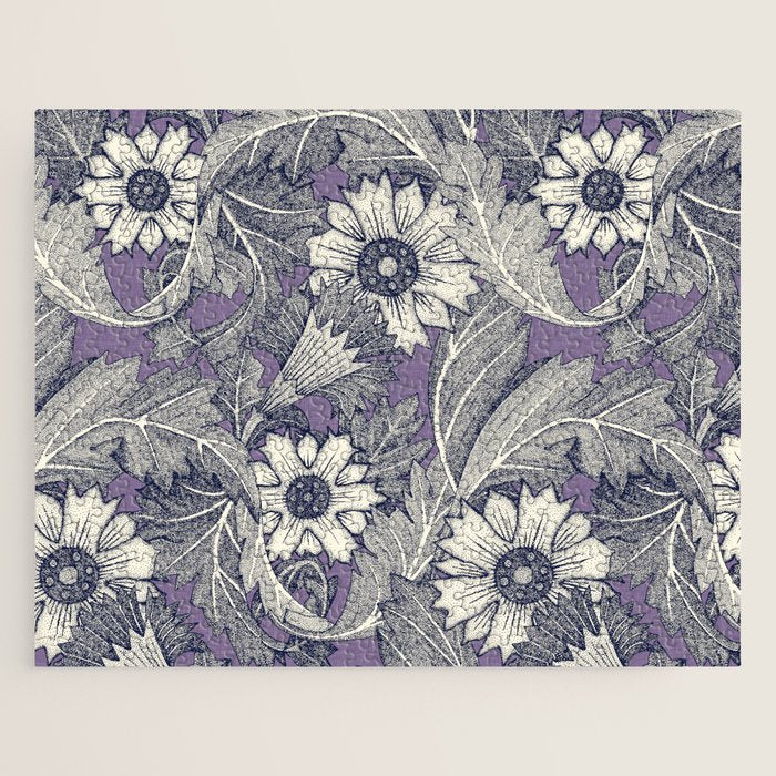 acanthus navy blue violet Jigsaw Puzzle Gallery Image 1