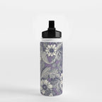 acanthus navy blue violet Water Bottle Gallery Image 2