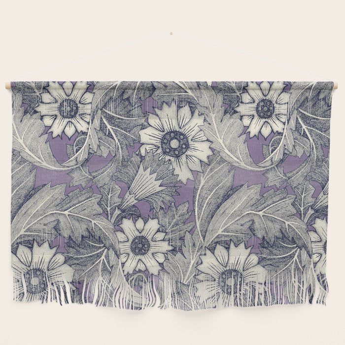 acanthus navy blue violet Wall Hanging Gallery Image 1