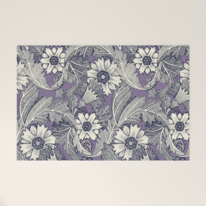 acanthus navy blue violet Welcome Mat Gallery Image 1