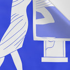 Blue greek statue and classic vintage monument pattern Wall Tapestry Gallery Image 3
