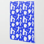 Blue greek statue and classic vintage monument pattern Wallpaper Gallery Image 2