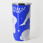 Blue greek statue and classic vintage monument pattern Travel Mug Gallery Image 1