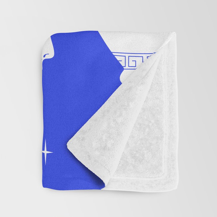 Blue greek statue and classic vintage monument pattern Throw Blanket Gallery Image 3
