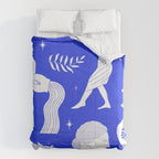 Blue greek statue and classic vintage monument pattern Comforter Gallery Image 6