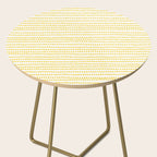Mustard Yellow Smudgy Dotted Minimal Ink Stripes Pattern Side Table Gallery Image 2
