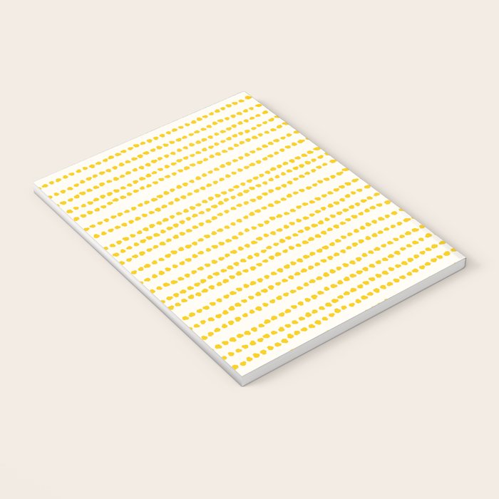 Mustard Yellow Smudgy Dotted Minimal Ink Stripes Pattern Notebook Gallery Image 3