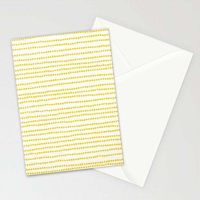 Mustard Yellow Smudgy Dotted Minimal Ink Stripes Pattern Stationery Card Gallery Image 2