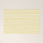 Mustard Yellow Smudgy Dotted Minimal Ink Stripes Pattern Welcome Mat Gallery Image 1